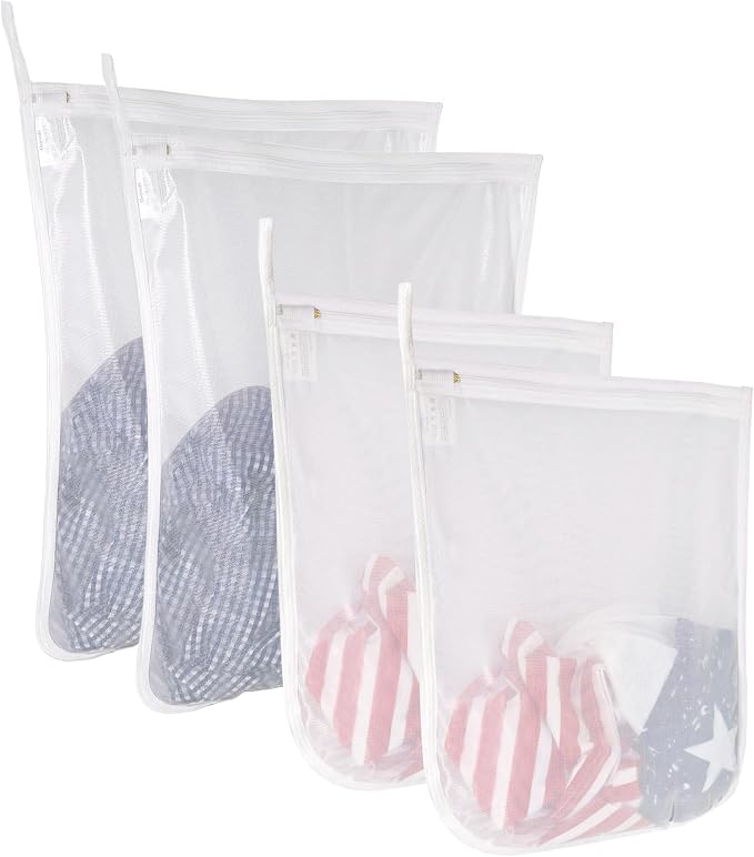 GOGOODA 4 Pack Delicates Laundry Bags, Fine Mesh Wash Bag by GOGOODA