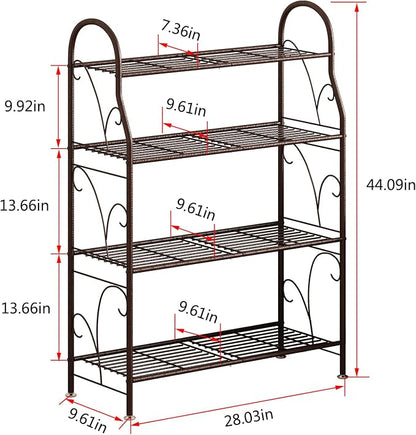 SORCEDAS Plant Stand Indoor Outdoor Plant Shelf 4 Tier Metal Corner Flower - Image 5
