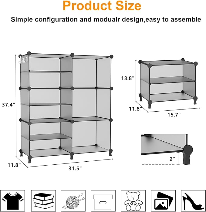 AWTATOS 6 Cube Closet Organizer Storage Shelves - Image 3