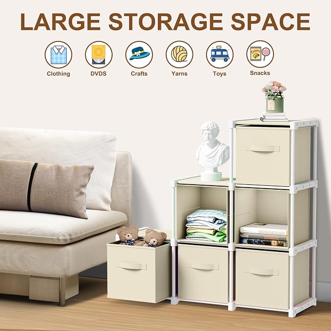 Briwooody 6 Cube Storage Organizer Bins - Image 5