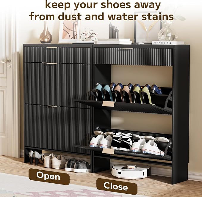 Fluted Shoe Cabinet Storage - Image 7