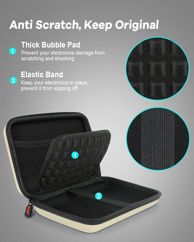 Clean-Beige Hard Shell Case for Electronic Accessories Organizer - Image 9