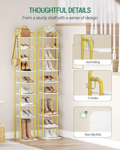 Hzuaneri 10 Tiers Vertical Shoe Rack, Narrow Shoe Tower, Tall Shoes Shelf - Image 3