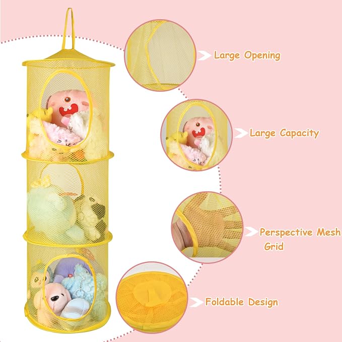 ChezMax Hanging Mesh Stuffed Animal Storage - Image 5