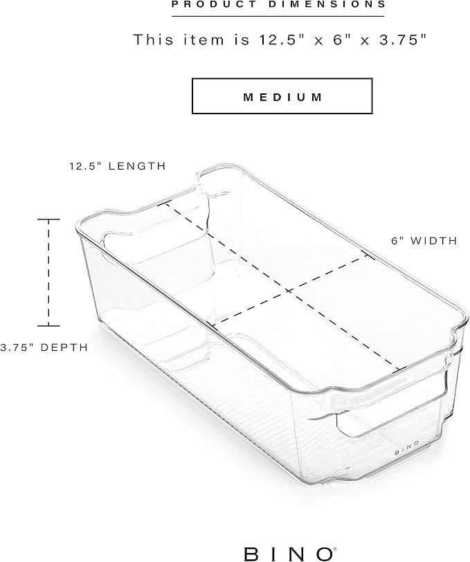BINO | Stackable Plastic Storage Bins, Medium - Image 3