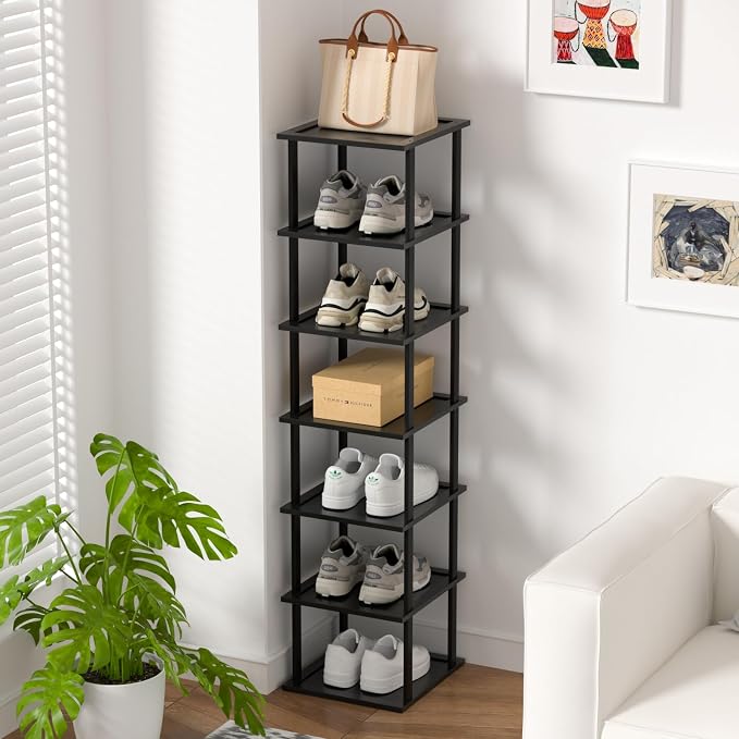 Bamboo Free Standing Shoe Rack Shelf Multi Tier Tall Wooden Stackable Shoes - Image 5