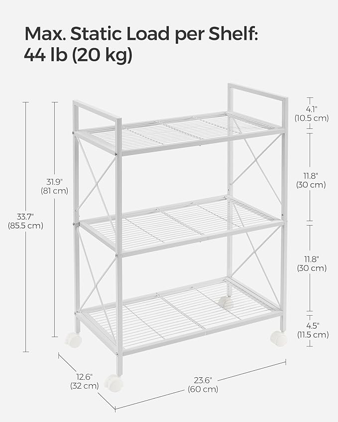SONGMICS 3-Tier Metal Storage Rack - Image 2