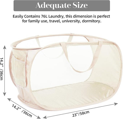 4 Pcs Durable Collapsible Laundry Baskets, Foldable Large Opening Pop Up - Image 3