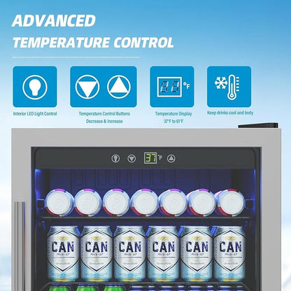 Compact Freestanding Beverage Refrigerator, 145 Can/4.5 Cubic Feet Mini Fridge - Image 6