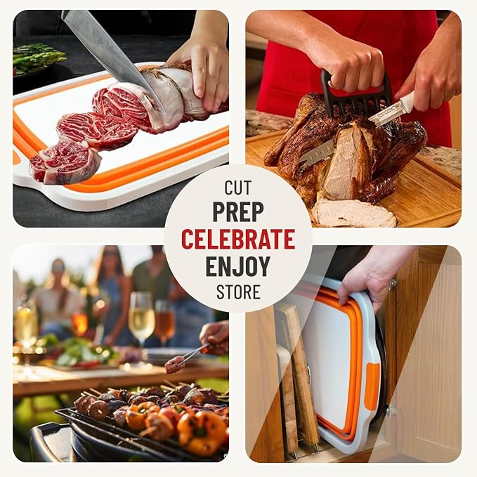Medium 8L BBQ Prep Tub with Lid & 2 pcs Meat Shredder Claws, Collapsible - Image 6