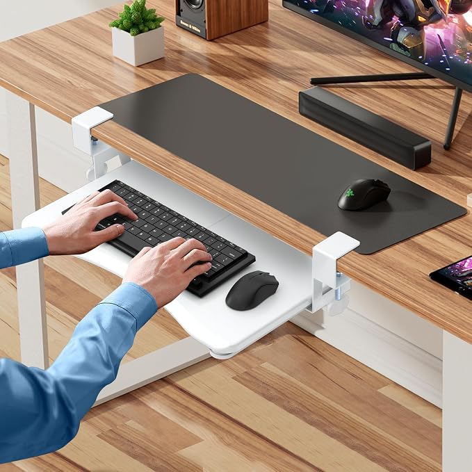 suptek Small Keyboard Tray Under Desk Pull Out - Image 4
