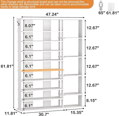HOMEFORT 10 Tiers Shoe Rack, 50 Pairs Large Shoe Shelf, 61.8" Tall Shoe Tower - Image 3