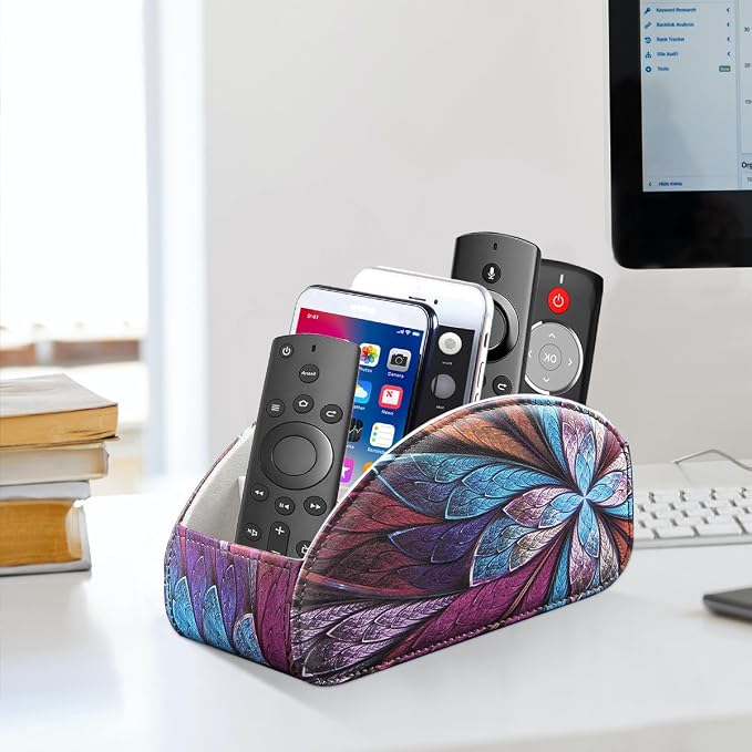 YAPISHI Remote Control Holder, 5 Compartments TV Remote Holder Caddy - Image 2