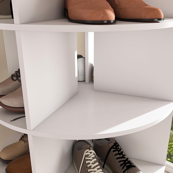 6-Tire Round Rotating Shoe Rack, 360°Spinning Shoe Display, Shoe Organizer - Image 7