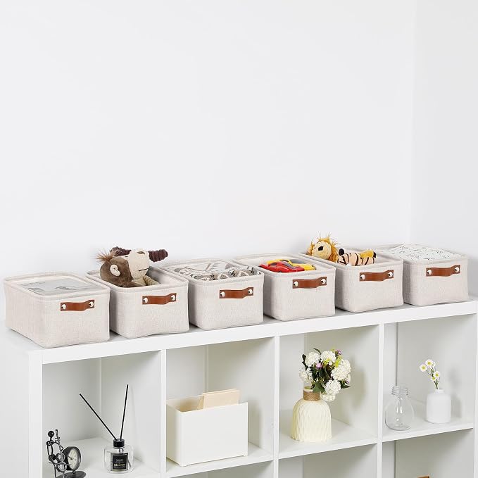 HNZIGE Fabric Storage Baskets for Organizing Small Storage Baskets for Shelf - Image 5