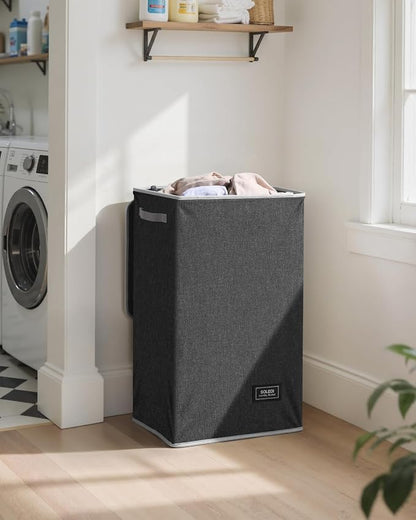 SOLEDI Laundry Hamper with Lid 90L Large & Tall Collapsible Laundry Basket - Image 2
