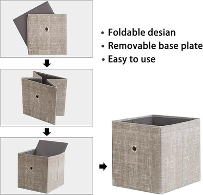 Foldable Storage Cubes Bins, 11 Inch Cloth Storage Cube Fabric Storage Box - Image 6