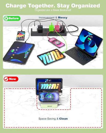 MSTJRY Charging Station for Multiple Devices : 5 Port Multi USB-A Charger - Image 3