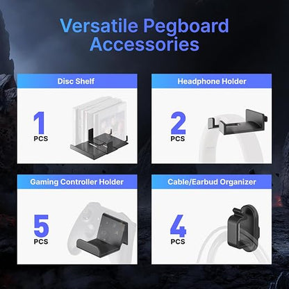 PEGZONE Controller and Headphone Holder Wall Mount, Modular Gaming Pegboard - Image 4