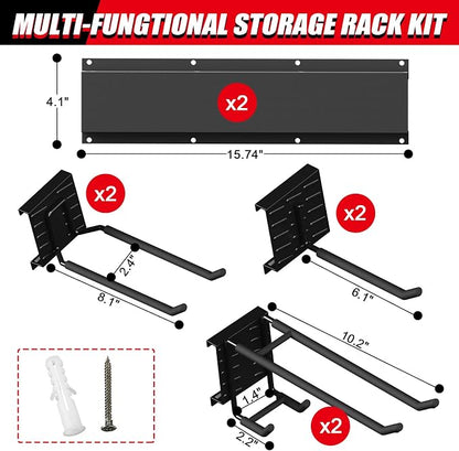 32 Inches Garage Organization, Wall Mount Garden Tool Organizer, 440lbs - Image 3