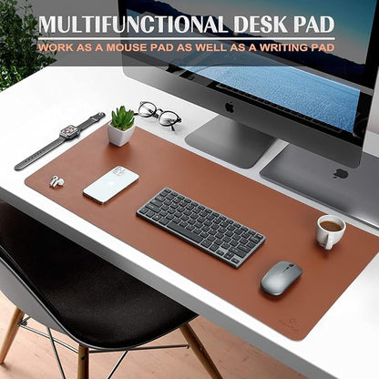 K KNODEL Large Office Leather Desk Mat, Mouse and Keyboard Pad, Computer and - Image 2