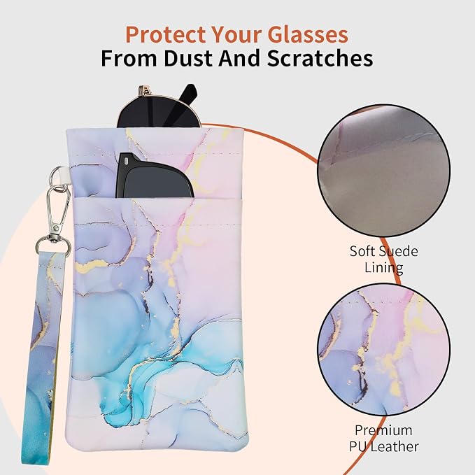 Double Eyeglass Case Soft Dual Glasses Case - Image 3