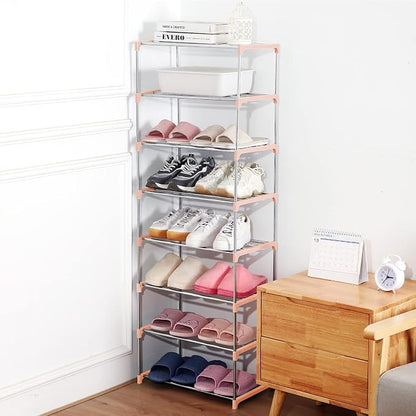 Small Shoe Rack, Narrow Stackable Shoe Shelf Organizer | - Image 2