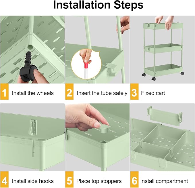 SPACELEAD 3 Tier Rolling Cart - Image 2