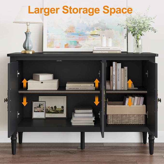 RoyalCraft Buffet Cabinet with Storage, Mid-Century Modern Sideboard with 3 - Image 3
