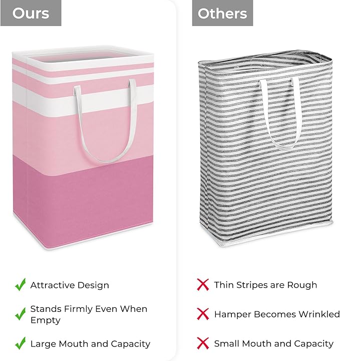 HomeHacks 2 Pack Large Laundry Baskets, Waterproof, Freestanding Laundry Hampers - Image 3