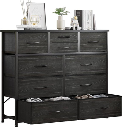 LUMTOK 10 Drawers Dresser with Fabric Bin by LUMTOK