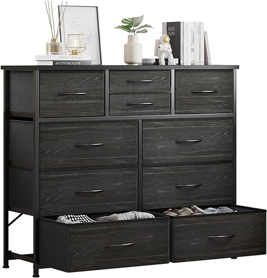LUMTOK 10 Drawers Dresser with Fabric Bin by LUMTOK