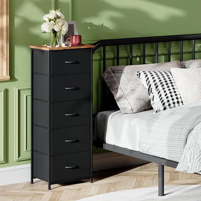 Somdot Tall Dresser for Bedroom, 5 Drawer Storage Cabinet, Chest of Drawers | - Image 2