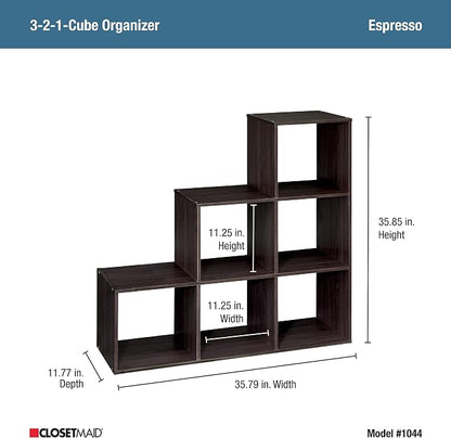 ClosetMaid Cubeicals 3-2-1 Cube Storage Shelf Organizer Bookshelf - Image 3