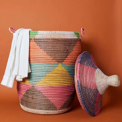 Tall Large Decorative Wicker Storage Basket by Senegalo