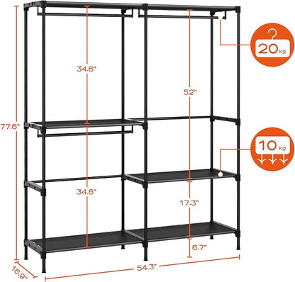 Clothes Rack, Portable Closet, 54.3 Inch Large Capacity Wardrobe Closet - Image 5