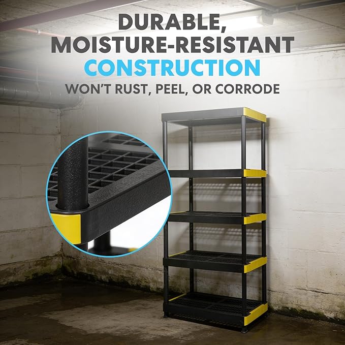 Simpli-Magic 5-Tier Heavy Duty Plastic Storage Shelving Unit, Garage & Basement - Image 5
