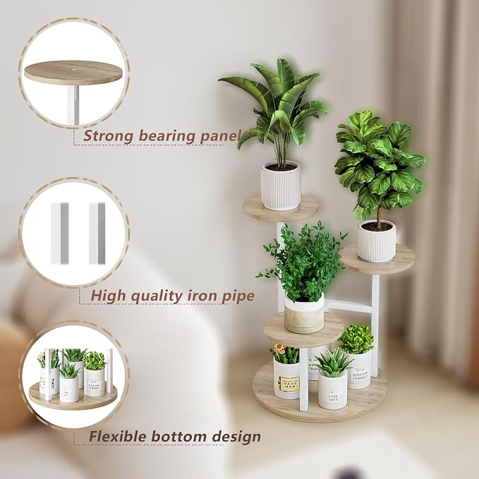 INGIORDAR Plant Stand Indoor Outdoor Corner Plant Shelf - Image 5