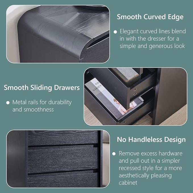 25" Tall Modern Nightstand - Image 5