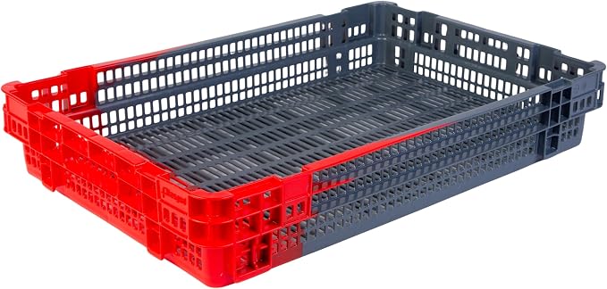 Hudson Exchange 23.5 x 15.75 x 4" Agricultural Nest and Stack Vented Crate - Image 3