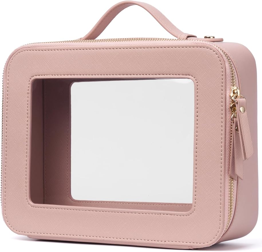 Popvibe Clear Makeup Bag Travel Cosmetic Case Transparent Toiletry Bag by POPVIBE