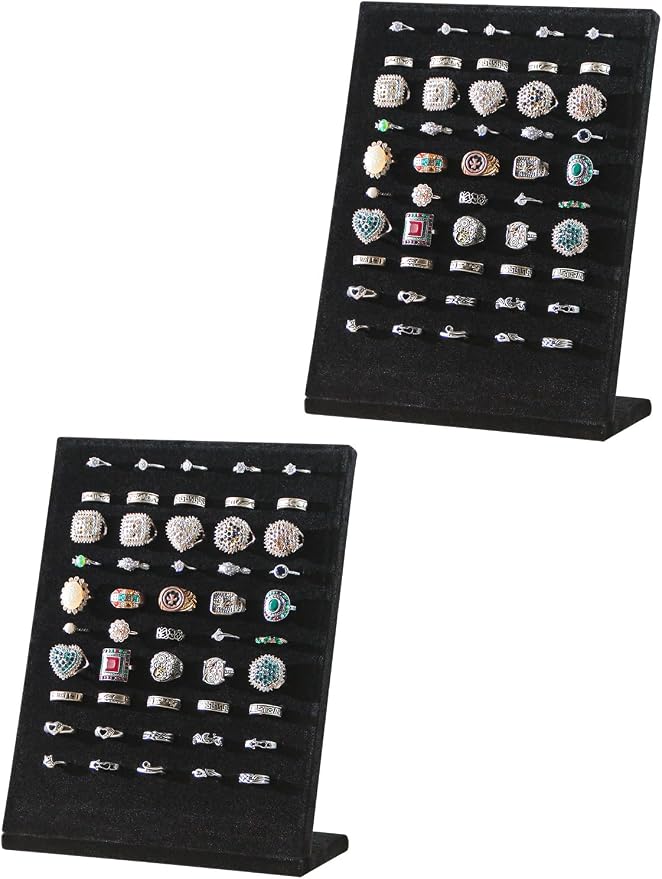 Ring Board Display Stand, Velvet Jewelry Earring Organizer Holder by Ausalivan