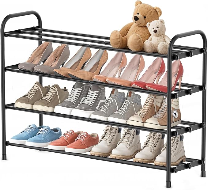 INSMART 4-Tier Expandable Shoe Rack, Stackable and Adjustable Shoes Organizer by makeyourlifeclean