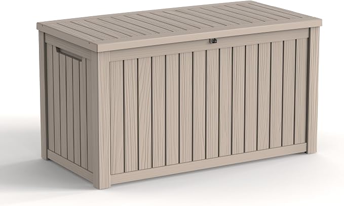 200 Gallon Waterproof Outdoor Storage Box, UV Resistant Resin Deck Box by KFY