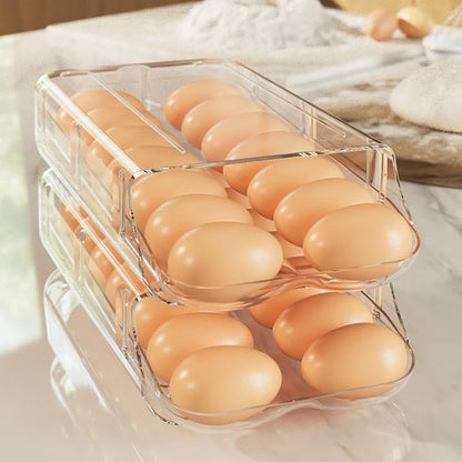 theaoo Egg Holder for Fridge, Automatic Rolling Egg Container for Refrigerator - Image 8