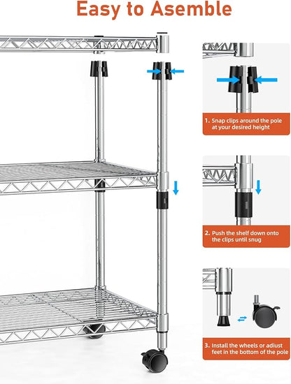 Simple Deluxe Heavy Duty 3-Shelf Shelving Unit - Image 6