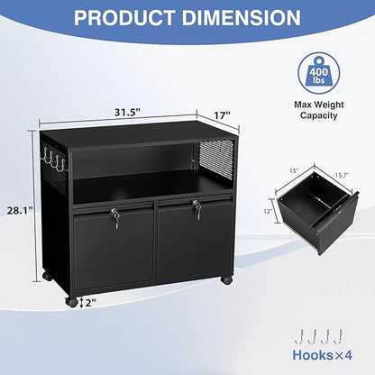Metal File Cabinet, 2 Drawer Filing Cabinet - Image 3