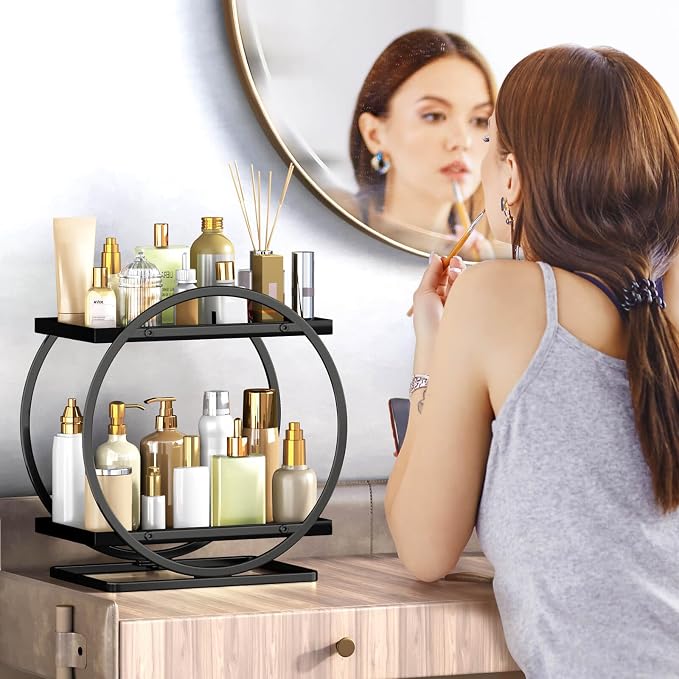 Bathroom Counter Organizer, 2 Tier Bathroom Organizer Countertop, Vanity Makeup - Image 2