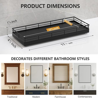 Bathroom Tray for Counter Top Organizer – Oak Wood Vanity Tray - Image 6