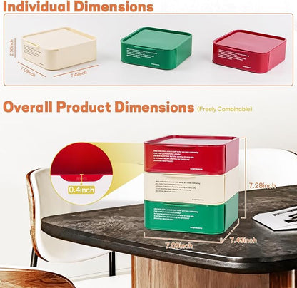 3-Pack Stackable Drawer Desktop Organizer, Suitable - Image 2